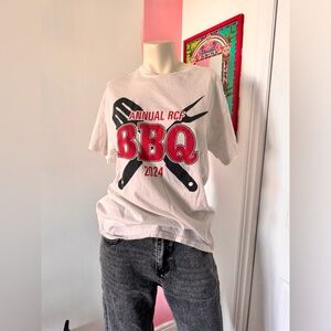 White Graphic BBQ T-Shirt